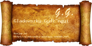 Gladovszky Gyöngyi névjegykártya